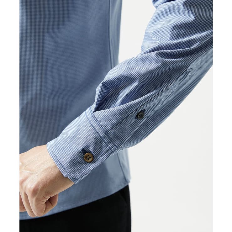 【洗濯機洗いOK/ストレッチ/ビジネス対応】アクティブセッター千鳥柄長袖シャツ | MK MICHEL KLEIN homme | 詳細画像11