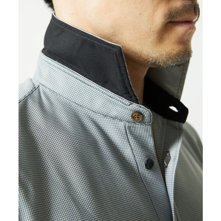 【洗濯機洗いOK/ストレッチ/ビジネス対応】アクティブセッター千鳥柄長袖シャツ | MK MICHEL KLEIN homme | 詳細画像22