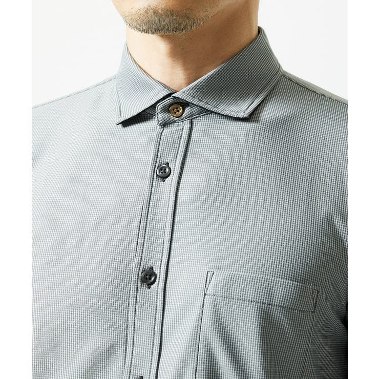 【洗濯機洗いOK/ストレッチ/ビジネス対応】アクティブセッター千鳥柄長袖シャツ | MK MICHEL KLEIN homme | 詳細画像23