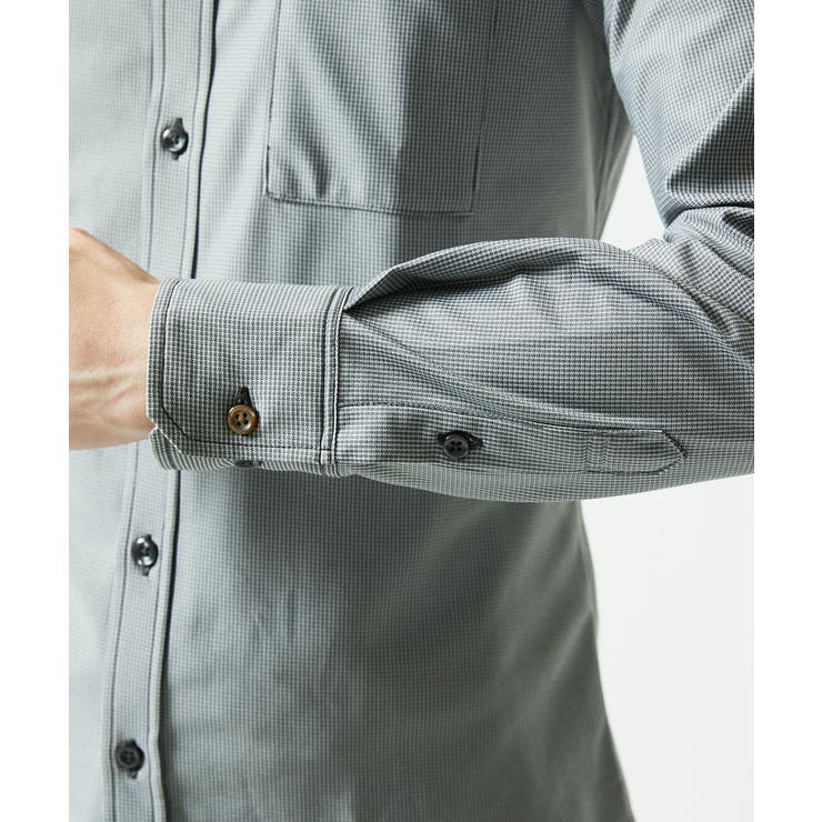 【洗濯機洗いOK/ストレッチ/ビジネス対応】アクティブセッター千鳥柄長袖シャツ | MK MICHEL KLEIN homme | 詳細画像26