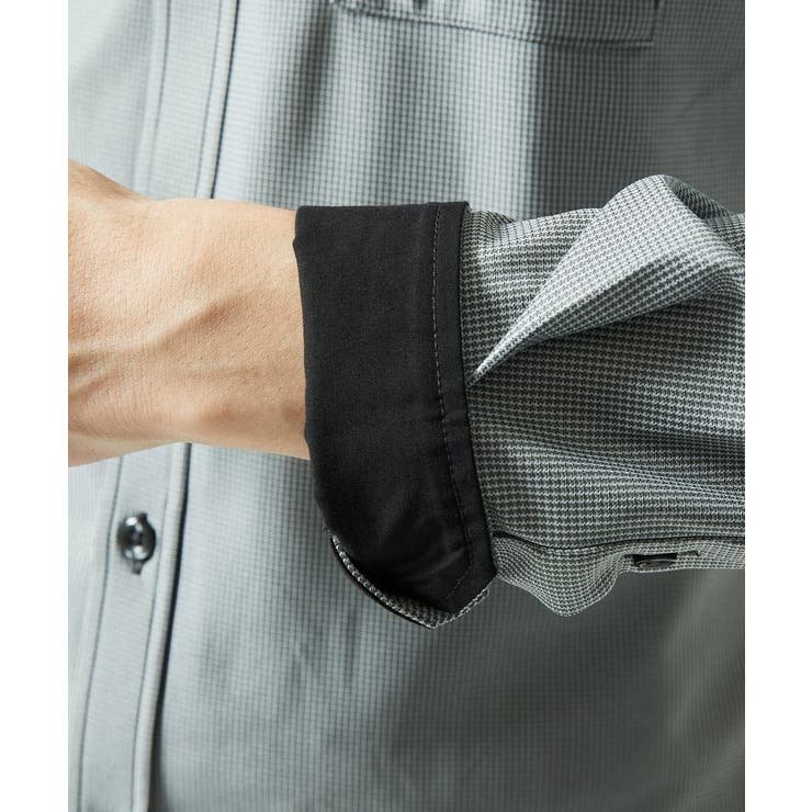 【洗濯機洗いOK/ストレッチ/ビジネス対応】アクティブセッター千鳥柄長袖シャツ | MK MICHEL KLEIN homme | 詳細画像27