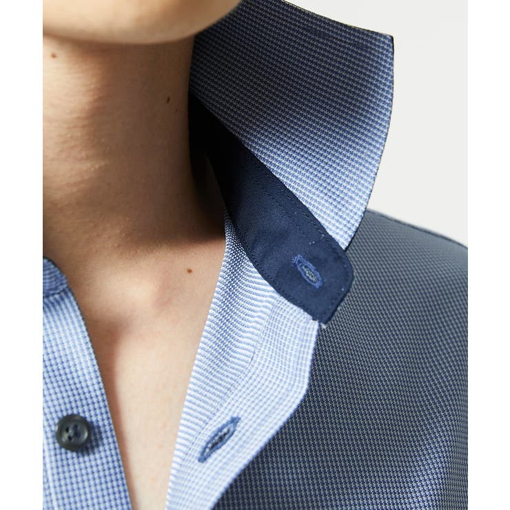 【洗濯機洗いOK/ストレッチ/ビジネス対応】アクティブセッター千鳥柄長袖シャツ | MK MICHEL KLEIN homme | 詳細画像6