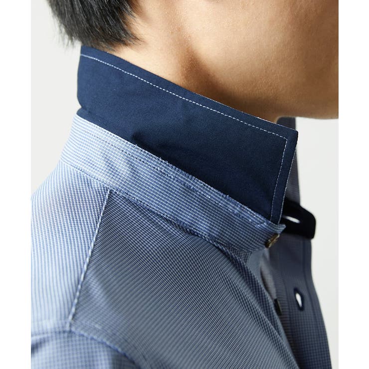 【洗濯機洗いOK/ストレッチ/ビジネス対応】アクティブセッター千鳥柄長袖シャツ | MK MICHEL KLEIN homme | 詳細画像7