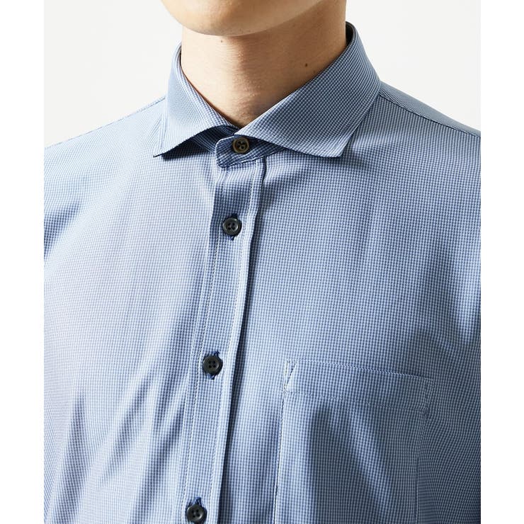【洗濯機洗いOK/ストレッチ/ビジネス対応】アクティブセッター千鳥柄長袖シャツ | MK MICHEL KLEIN homme | 詳細画像8