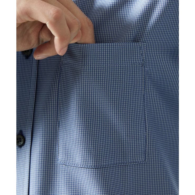 【洗濯機洗いOK/ストレッチ/ビジネス対応】アクティブセッター千鳥柄長袖シャツ | MK MICHEL KLEIN homme | 詳細画像9