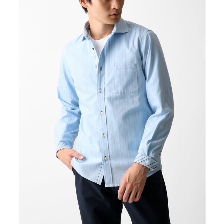 ライトブルー | 【洗える/日本製生地】ドビーリバーシブルシャツ | MK MICHEL KLEIN homme