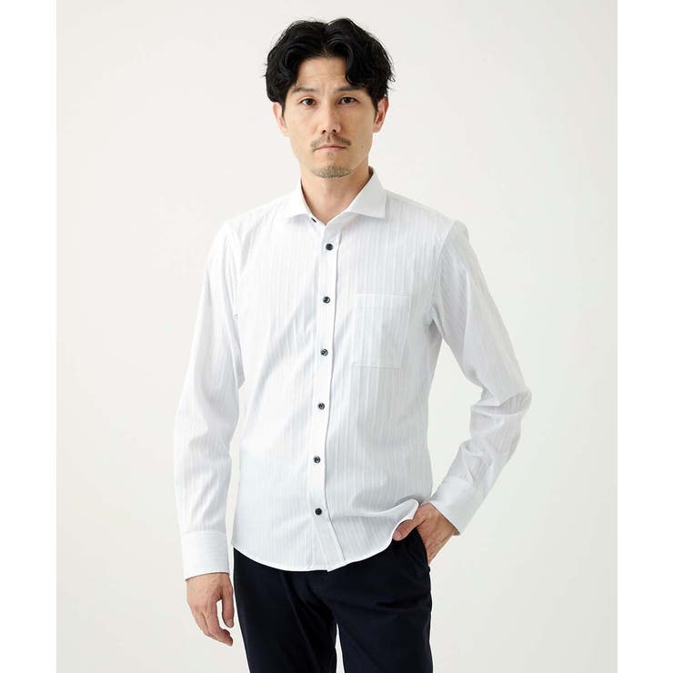 【ON OFF対応】ホワイトドビーシャツ | MK MICHEL KLEIN homme | 詳細画像3 