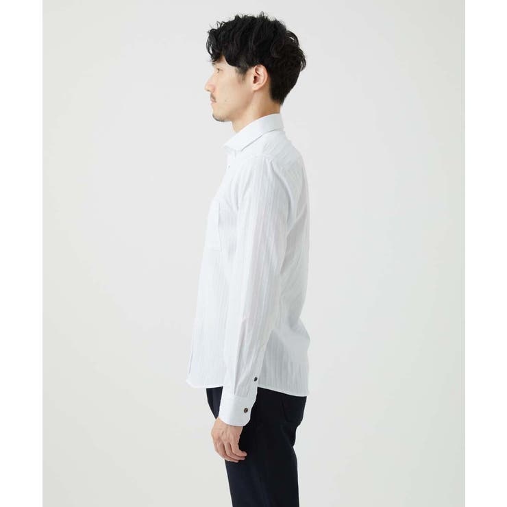 【ON OFF対応】ホワイトドビーシャツ | MK MICHEL KLEIN homme | 詳細画像4 