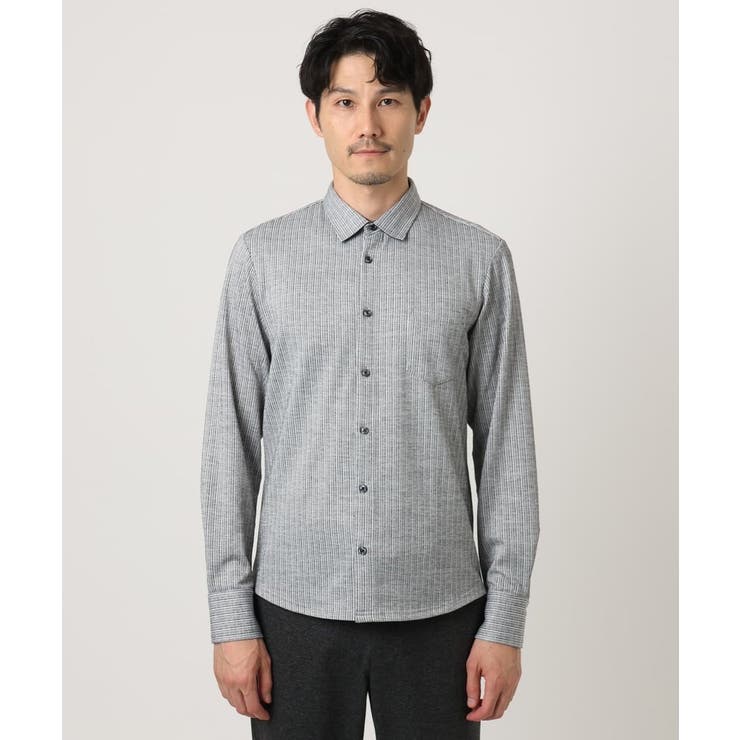 【洗える/ストレッチ】オニキスストライプ長袖シャツ | MK MICHEL KLEIN homme | 詳細画像6