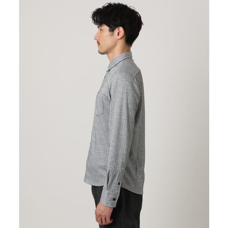 【洗える/ストレッチ】オニキスストライプ長袖シャツ | MK MICHEL KLEIN homme | 詳細画像7