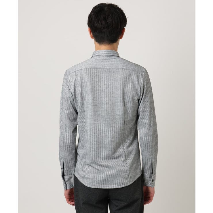 【洗える/ストレッチ】オニキスストライプ長袖シャツ | MK MICHEL KLEIN homme | 詳細画像8