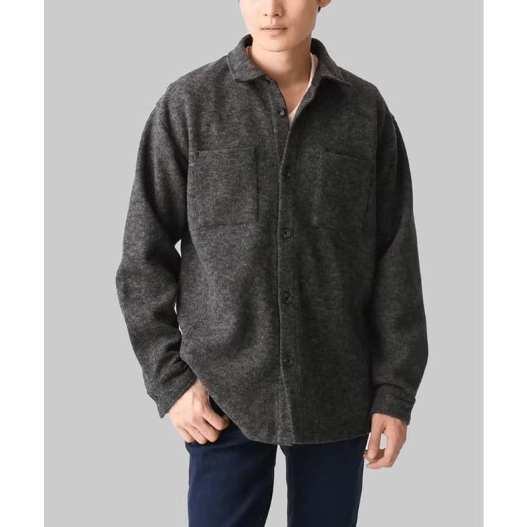 【在庫限り/ゆったりサイズ/洗える】ブラッシュドメルトンCPOシャツ | MK MICHEL KLEIN homme | 詳細画像1 