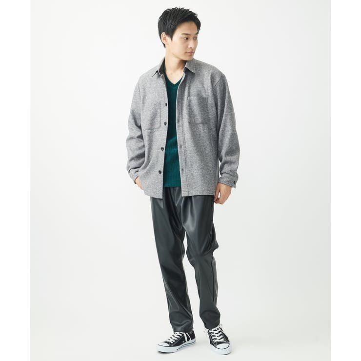 【在庫限り/ゆったりサイズ/洗える】ブラッシュドメルトンCPOシャツ | MK MICHEL KLEIN homme | 詳細画像18 