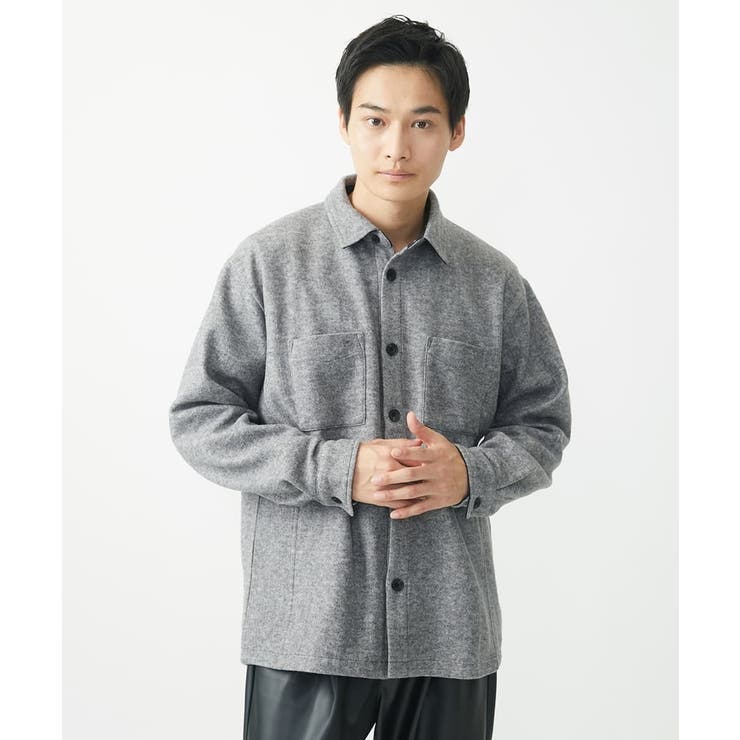 【在庫限り/ゆったりサイズ/洗える】ブラッシュドメルトンCPOシャツ | MK MICHEL KLEIN homme | 詳細画像19 