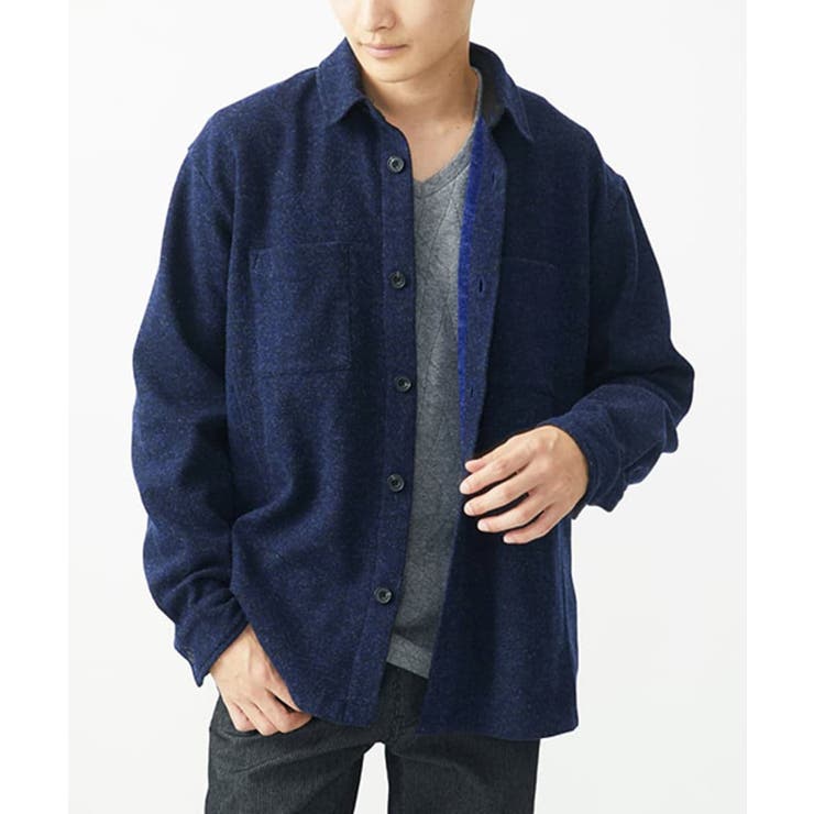 【在庫限り/ゆったりサイズ/洗える】ブラッシュドメルトンCPOシャツ | MK MICHEL KLEIN homme | 詳細画像2 