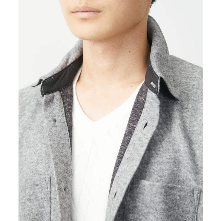 【在庫限り/ゆったりサイズ/洗える】ブラッシュドメルトンCPOシャツ | MK MICHEL KLEIN homme | 詳細画像21 