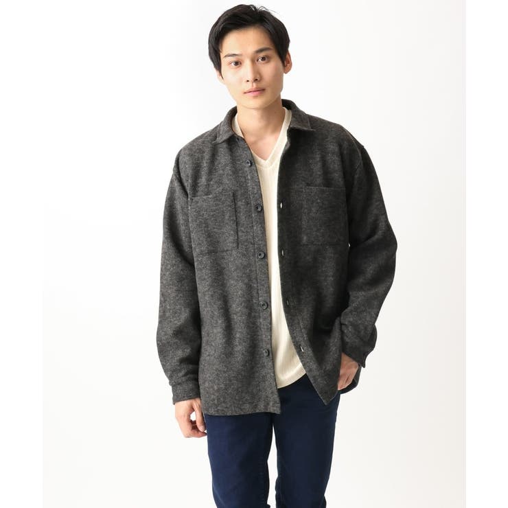 【在庫限り/ゆったりサイズ/洗える】ブラッシュドメルトンCPOシャツ | MK MICHEL KLEIN homme | 詳細画像26 