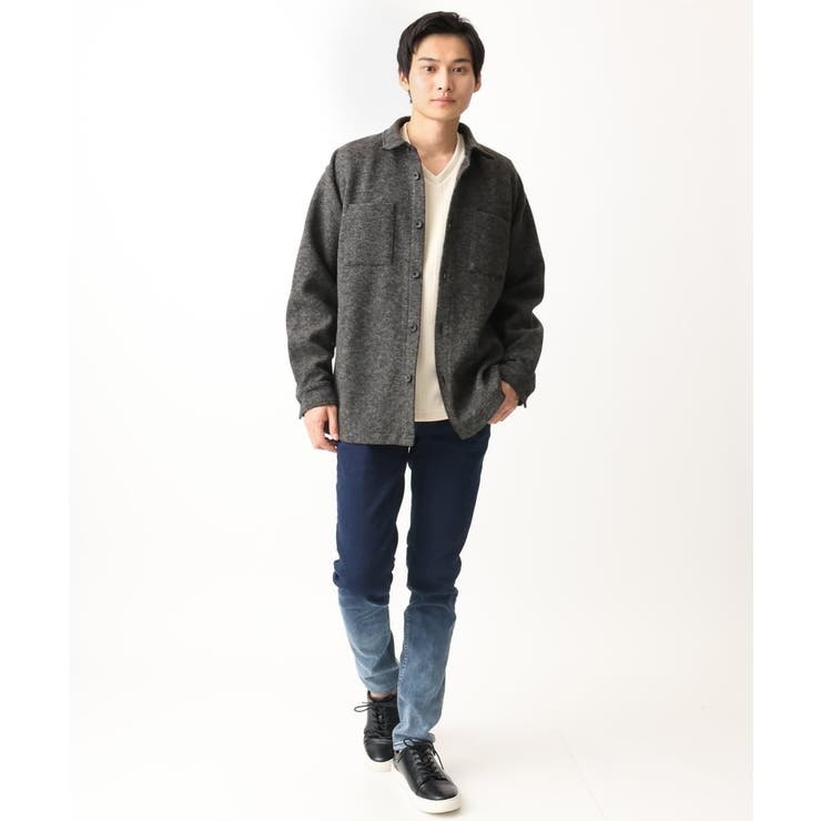 【在庫限り/ゆったりサイズ/洗える】ブラッシュドメルトンCPOシャツ | MK MICHEL KLEIN homme | 詳細画像28 