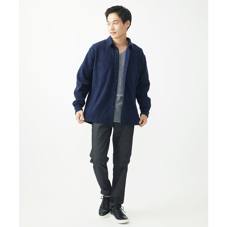 【在庫限り/ゆったりサイズ/洗える】ブラッシュドメルトンCPOシャツ | MK MICHEL KLEIN homme | 詳細画像3 