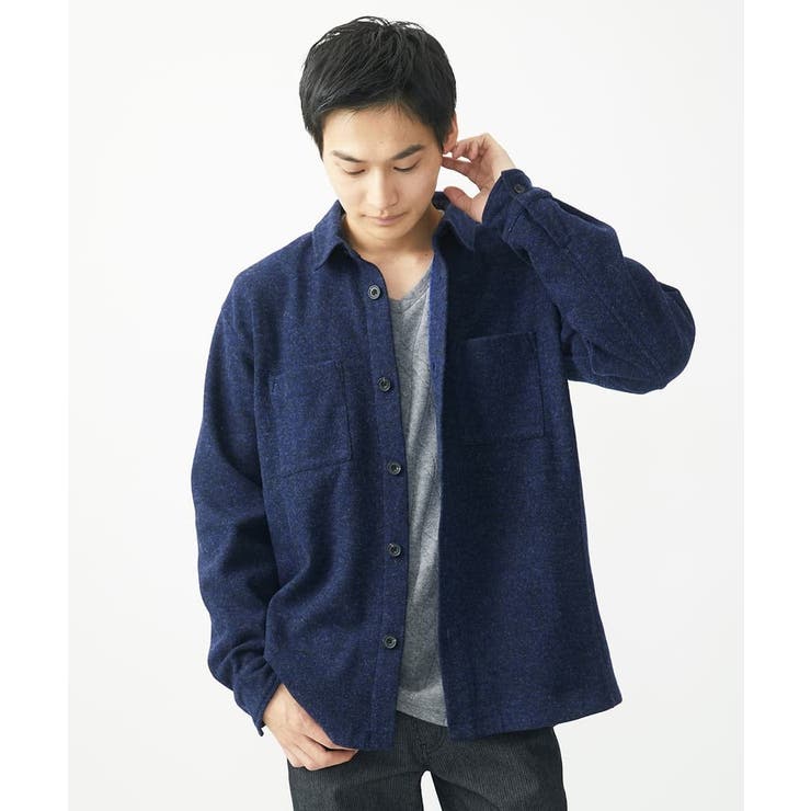 【在庫限り/ゆったりサイズ/洗える】ブラッシュドメルトンCPOシャツ | MK MICHEL KLEIN homme | 詳細画像4 