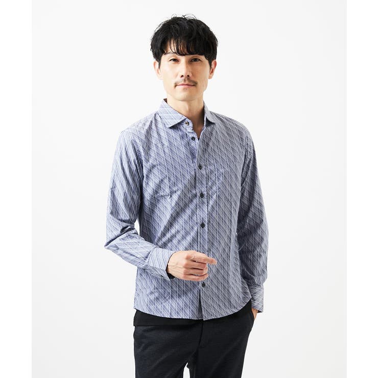 【洗える/日本製生地使用】シャドーバイヤスストライプシャツ | MK MICHEL KLEIN homme | 詳細画像19 