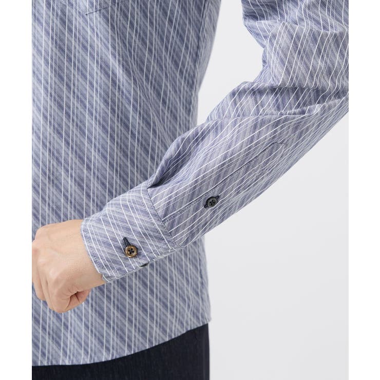 【洗える/日本製生地使用】シャドーバイヤスストライプシャツ | MK MICHEL KLEIN homme | 詳細画像28 