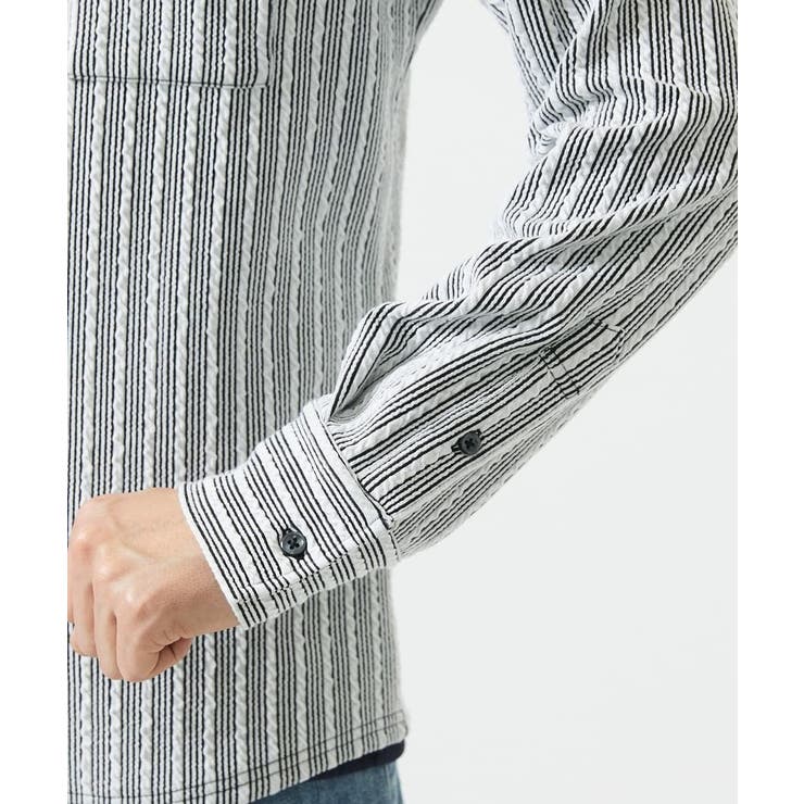 【洗える】ストライプジャージーシャツ | MK MICHEL KLEIN homme | 詳細画像10 