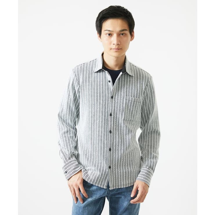 【洗える】ストライプジャージーシャツ | MK MICHEL KLEIN homme | 詳細画像6 