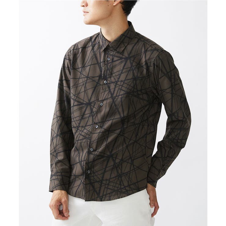 ブラウン(86) | フラッシュプリントシャツ | MK MICHEL KLEIN homme