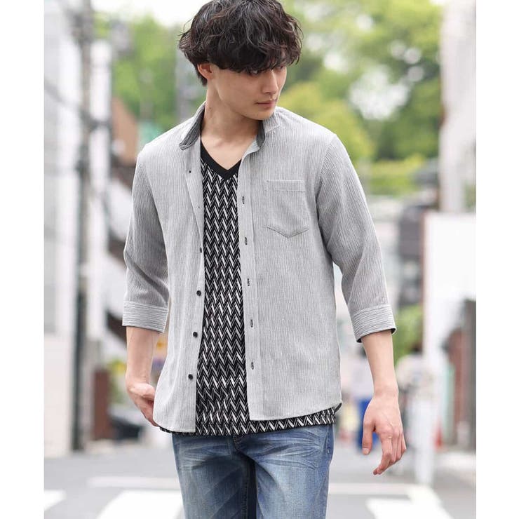 ライトグレー】ドライ七分丈シャツ[品番：ITKW0003824]｜MK MICHEL KLEIN homme（エムケーミッシェルクランオム ）のメンズファッション通販｜SHOPLIST（ショップリスト）