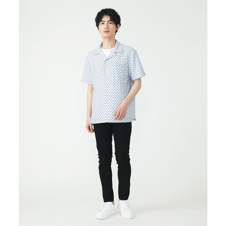 GIORGIO ARMANI GOLF ロゴデザイン オープンカラーシャツ A'GEM/9 × .kom『ARULE/アルール』ルーズシルエット ファイヤー
