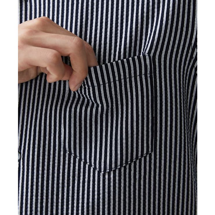 ストライプサッカーシャツ[品番：ITKW0016896]｜MK MICHEL KLEIN