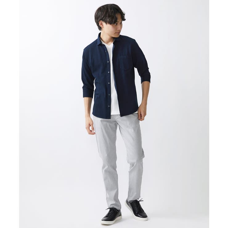 ストライプサッカーシャツ[品番：ITKW0016896]｜MK MICHEL KLEIN