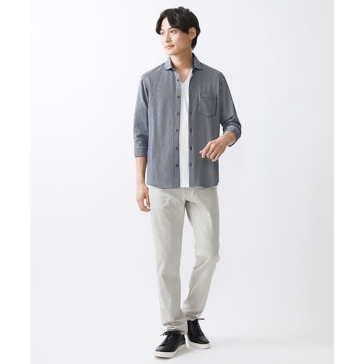 ストライプサッカーシャツ[品番：ITKW0016896]｜MK MICHEL KLEIN