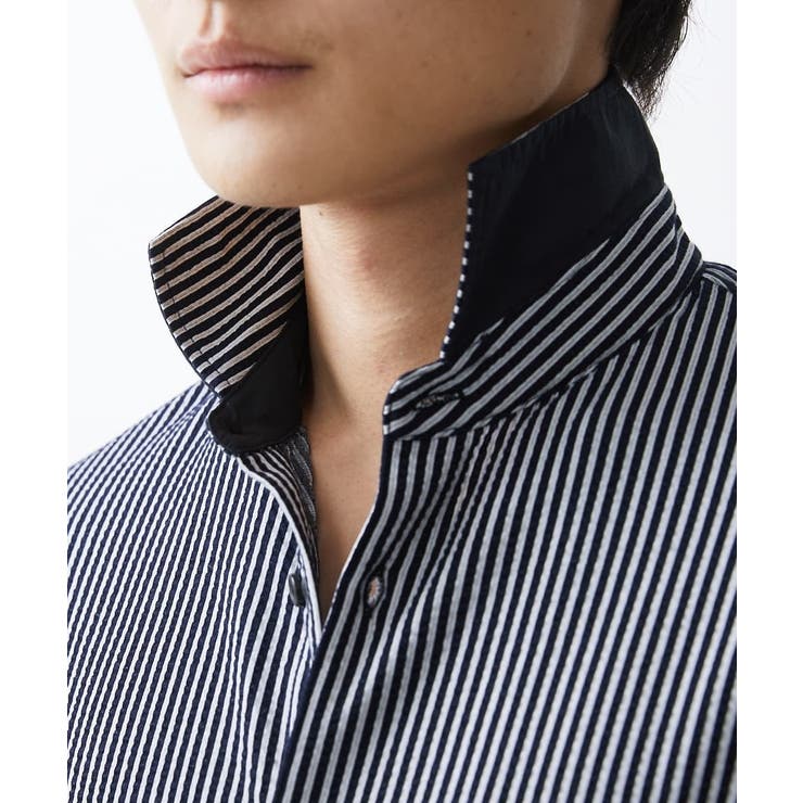 ストライプサッカーシャツ[品番：ITKW0016896]｜MK MICHEL KLEIN