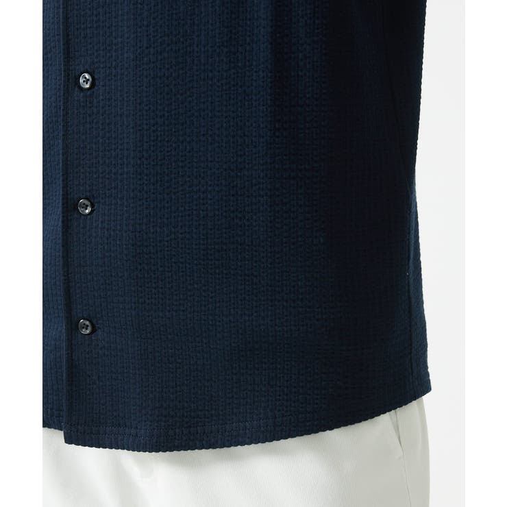 【７分袖/洗える】スタンドカラーシャツ / ストライプサッカー  | MK MICHEL KLEIN homme | 詳細画像29 