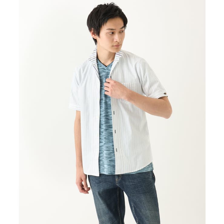 ドビーリバーシブルストライプ半袖シャツ | MK MICHEL KLEIN homme | 詳細画像17 