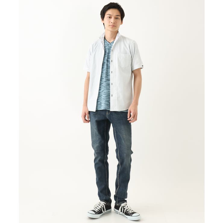 ドビーリバーシブルストライプ半袖シャツ | MK MICHEL KLEIN homme | 詳細画像18 