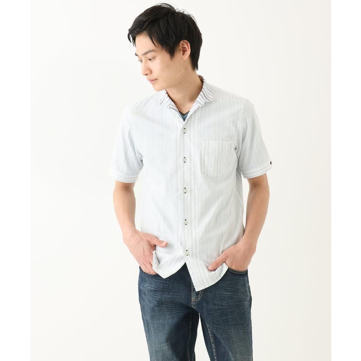 ドビーリバーシブルストライプ半袖シャツ | MK MICHEL KLEIN homme | 詳細画像20 