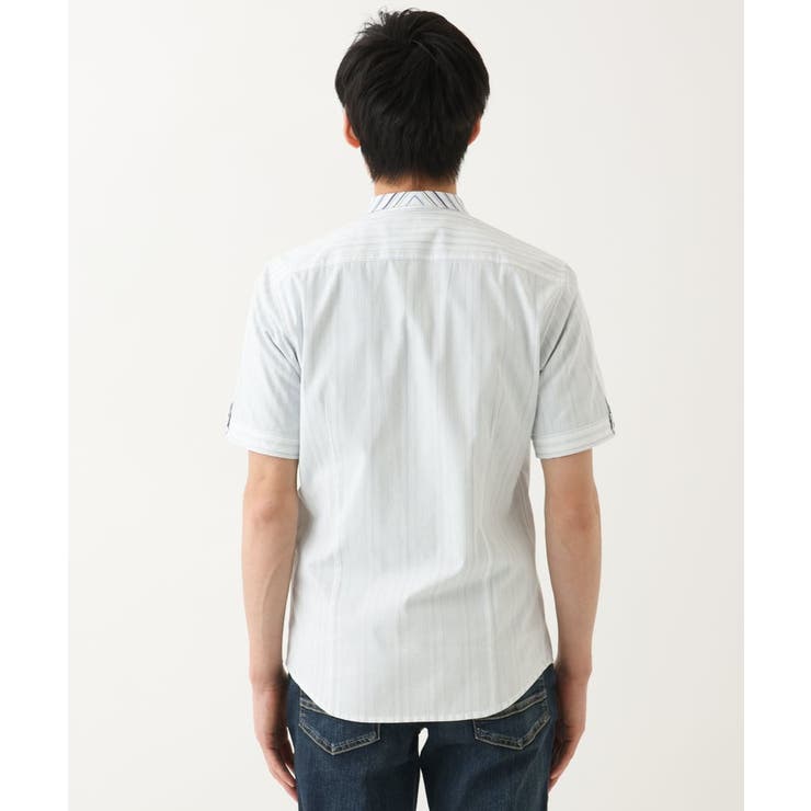 ドビーリバーシブルストライプ半袖シャツ | MK MICHEL KLEIN homme | 詳細画像22 