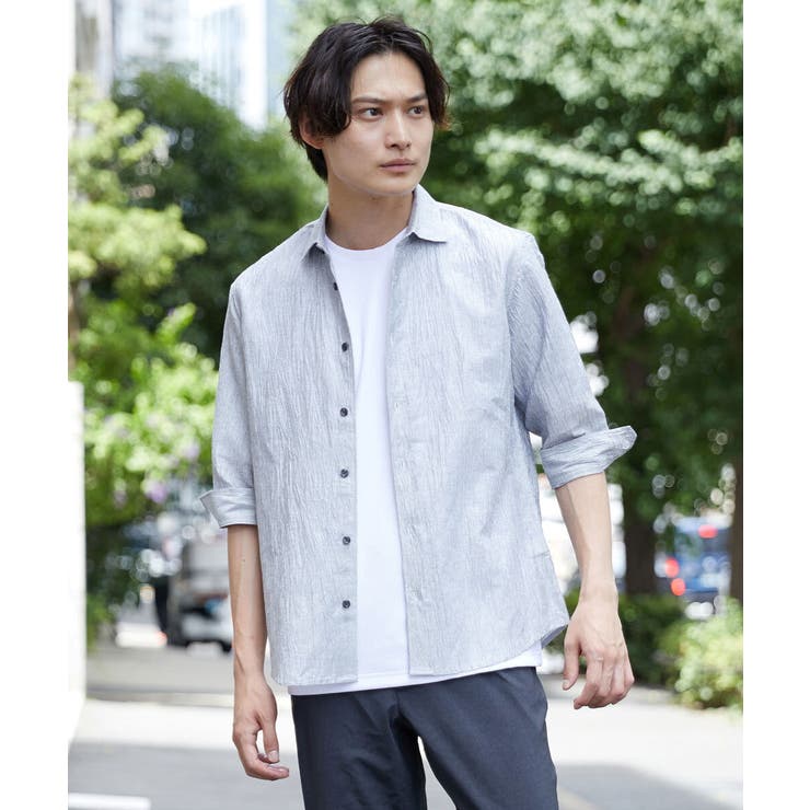 ホワイト(90) | リネンスタンドシャツ | MK MICHEL KLEIN homme