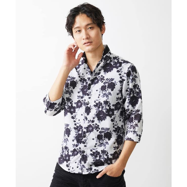 売り切れ必至！ モノトーンフラワーシャツ[品番：ITKW0017690]｜MK MICHEL KLEIN トップス