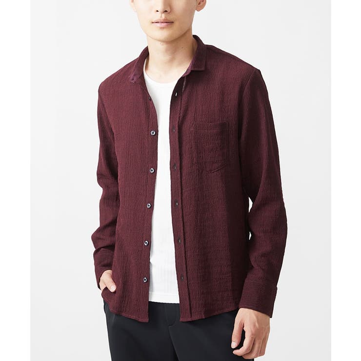 ON/OFF対応】長袖シャツ/ラダーストライプ[品番:ITKW0018368 ON/OFF対応】長袖シャツ/ラダーストライプ[品番:ITKW0018368