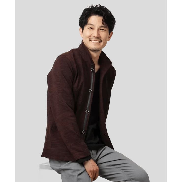 【洗える / リバーシブルカラー配色】スタンドカラーカーディガン | MK MICHEL KLEIN homme | 詳細画像1