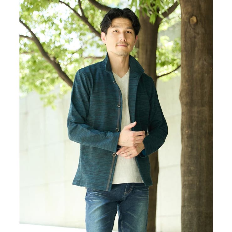 【洗える / リバーシブルカラー配色】スタンドカラーカーディガン | MK MICHEL KLEIN homme | 詳細画像16