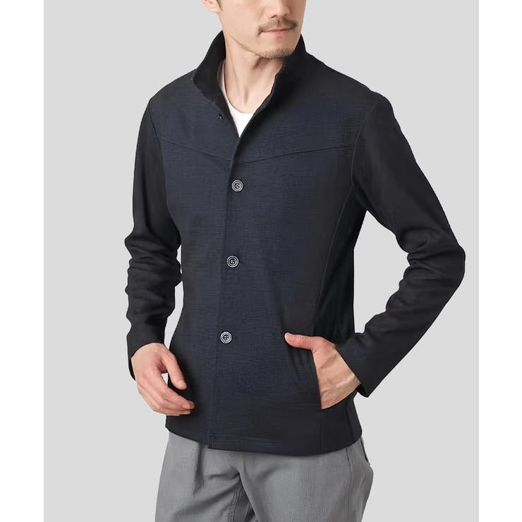 【洗える／ストレッチ】スタンドカラーカーディガン（TECEASY2025AW） | MK MICHEL KLEIN homme | 詳細画像1 