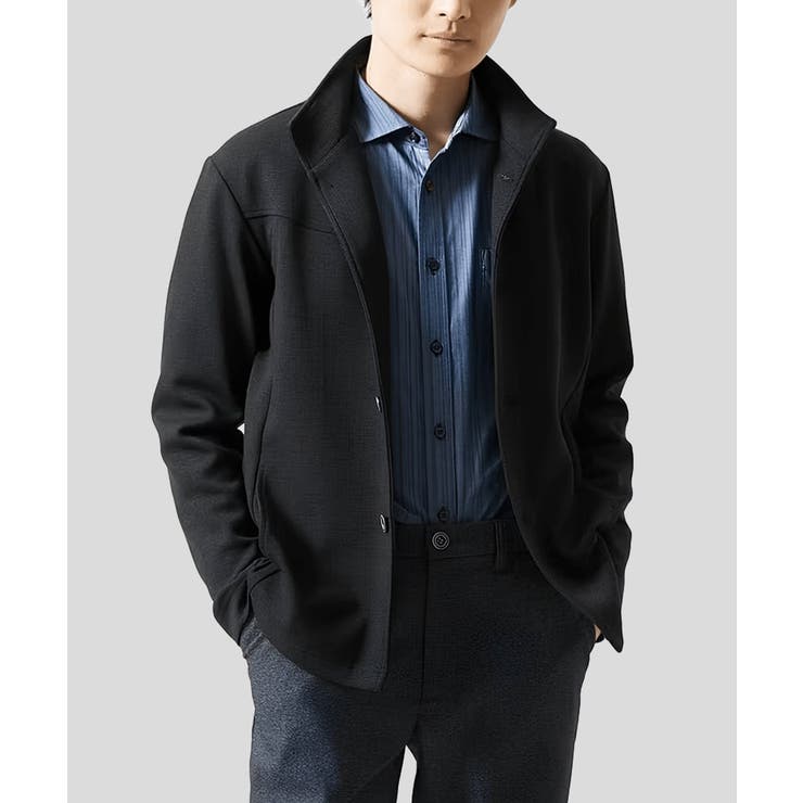 カーキ | 【洗える／ストレッチ】スタンドカラーカーディガン（TECEASY2025AW） | MK MICHEL KLEIN homme