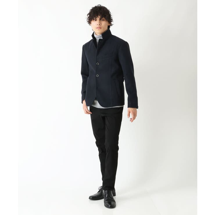 MICHEL KLEIN HOMME PANNO MELTON 52ロングピーコート - トレンチコート