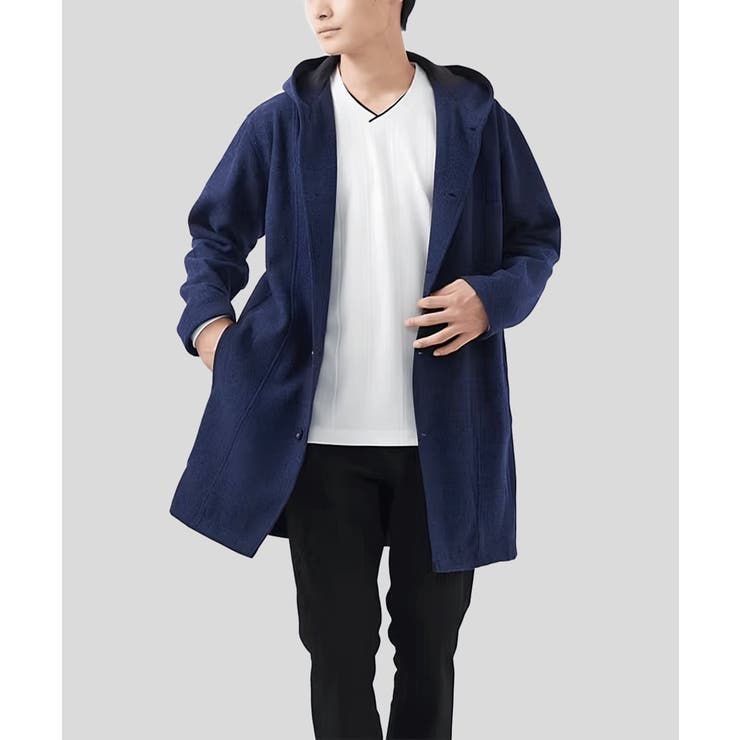 フードコーディガン ブラッシュドメルトンジャージ | MK MICHEL KLEIN homme | 詳細画像1 