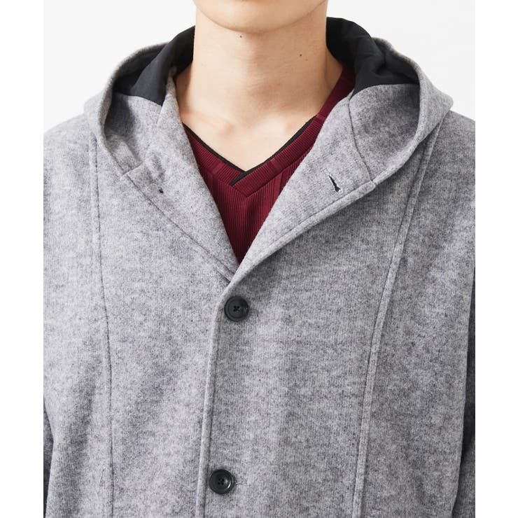 フードコーディガン ブラッシュドメルトンジャージ | MK MICHEL KLEIN homme | 詳細画像5 